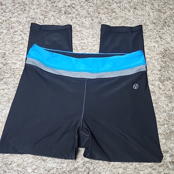Vogo Athletica Leggings Womens Medium Black Blue Activewear Casual - Picture 1 of 6